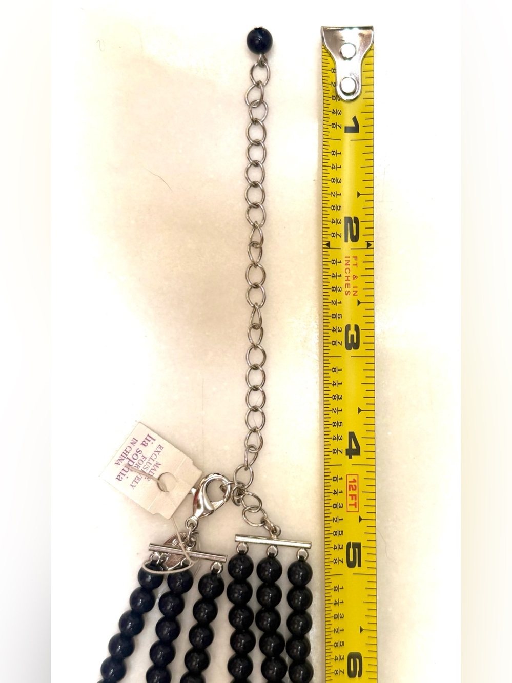 Lia Sophia Navy Three Strand Beaded Necklace - Picture 4 of 4